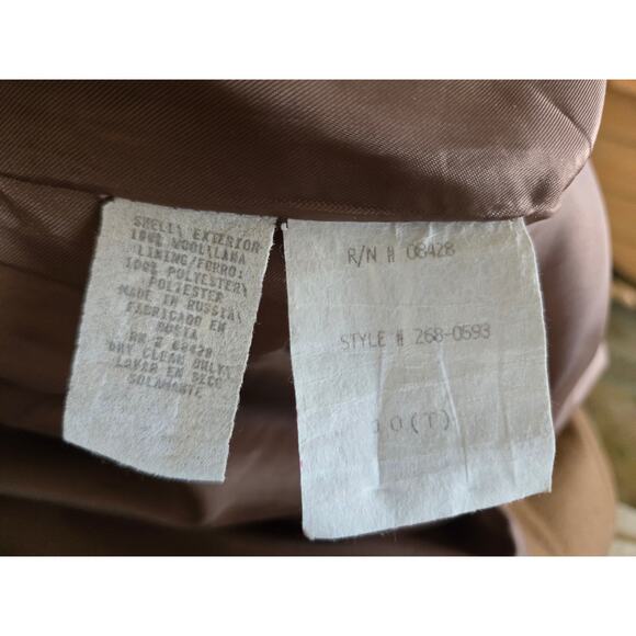 Vintage Donnybrook Caramel Brown Double-breasted Full Length Coat 10T - Picture 6 of 6